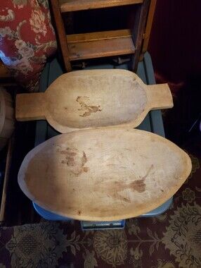 Primitive Hand-Carved Natural Wooden Farmhouse Dough Bowls